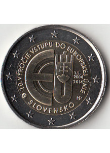 2014 - 2 Euro SLOVACCHIA 10° Ann. ingresso nell'Unione Europea Fdc